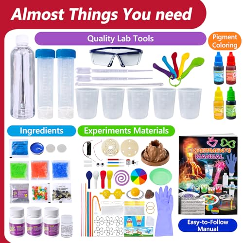UNGLINGA Science Kit for Kids with 212 Easy Experiments - style: Science Kit with 212 Experiments