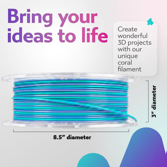 Cookiecad PLA Filament Rainbow Gradient, Mermaid, 1.75mm 2kg - color: Mermaid (2-pack)
