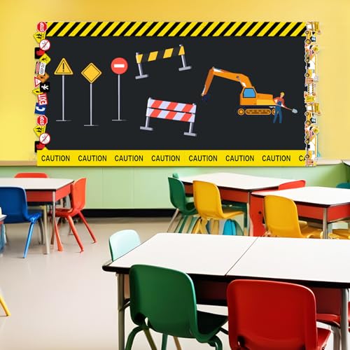 Tenceur 160ft 6 Rolls Construction Bulletin Board Borders Decoration - style: Construction Style