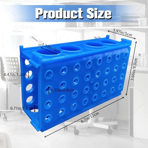 4-Way Test Tube Racks,multi-function4-sided Test Tube Racks,Test Tube Holders, Pack of Three (Blue, Purple and White) - color: blue, purple and white