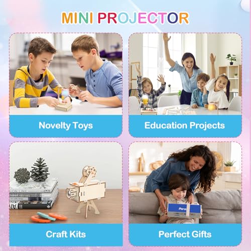 Poraxy STEM Science Kits for Kids Ages 8-10-12, 5 Set 3D Wooden Puzzles, Toys for Ages 8-13, DIY Educational Science Building Kits Crafts, Birthday Gifts for Boys and Girls 8 9 10 11 12 13 Year Old