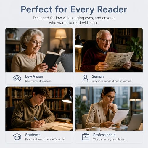 5.0" Portable Video Magnifier, 4X-32X Zoom for Low Vision Seniors - color: 5.0 Inch Black