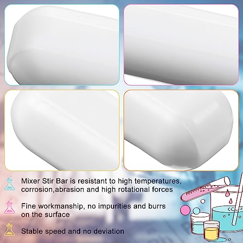 PTFE Magnetic Stirrer Mixer Stir Bar, White Color, Stir Rod Magnetic, Laboratory Magnet Stick (80 Pieces, 35 mm/ 1.38 Inch) - size: 35 mm/ 1.38 inch