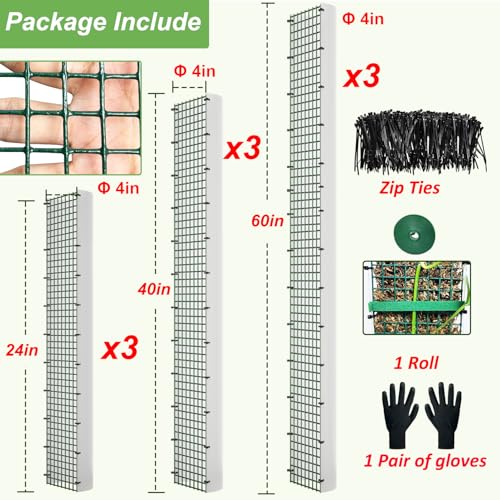 60"/40"/24" Metal Moss Pole, D Shape Sphagnum Moss Pole, Moss Poles for Climbing Plants, Monstera, Indoor Climbing Plants (3 Each of 60" 40" 24") - style: 3 Each of 60" 40" 24"