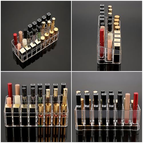 ELLDOO Rollerball Perfume Organizer, 24 Spaces Clear Acrylic