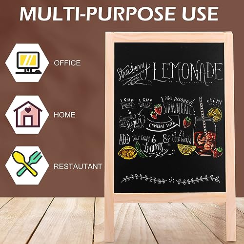 Qilery 4 Pieces A Frame Tabletop Double Sided Chalkboard Sign Gifts for 10 x 16 Inch Double Sided Chalkboard Wooden A Frame Sandwich Board Signs for Tabletop Restaurant Wedding Business