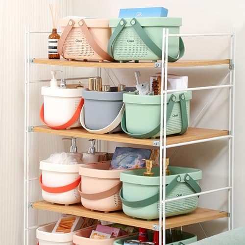 Portable Shower Caddy Basket with Handles Plastic Storage Basket Small Pink - color: Pink, size: Small