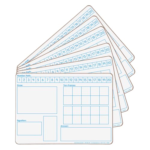 Really Good Stuff Solving Problems Two-Sided Dry-Erase Boards Set, 6 Boards