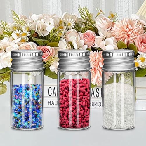 10ml Mini Glass Bottles, 5 PCS with Metal Lids, Ideal for DIY Crafts, Wedding Favors, Home Decoration (Metal Lids) - style: Metal Lids