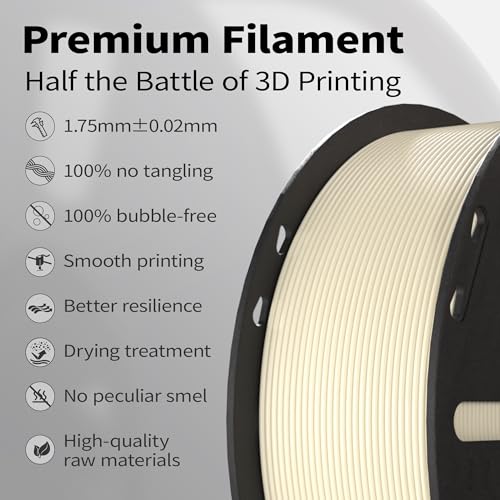 PLA+ Filament 1.75mm Beige 1kg,Dimensional Accuracy +/- 0.02mm - color: Beige