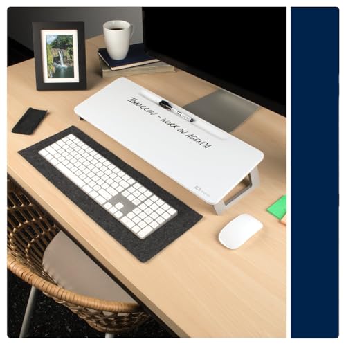 Quartet Dry Erase White Board, Magnetic Desktop Computer Pad for Notetaking, 21" x 7-3/4” Whiteboard, 1 Dry Erase Marker and Keyboard Pad, White Surface (Q090F01-R)