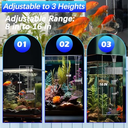 Aquarium Plant Holder Fish Feeding Tube Kit,Plant Holder for Aquarium,Fish Tank Feeder,Removable Adjustable Length Fish Feeder Tube,Fish Tank Plant Holder for Water Feature Decoration (2)