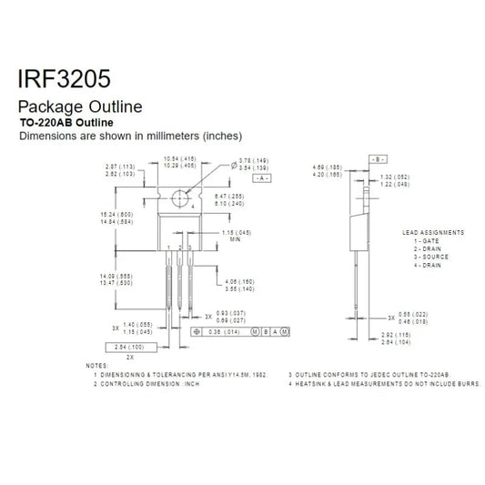 10PCS IRF3205 Power N-Channel MOSFET Transistor 55V 110A TO-220 - color: IRF3205-TO-220-10pcs