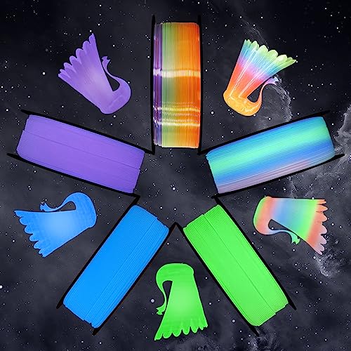 PLA 3D Printer Filament 5 in 1 Bundle: Glow in Dark Green/Blue/Purple/Rainbow, One Spool Clear Multi Colored, Each Spool 250g, Total 1.25Kg 3D Printing Material, 250g x 5 Spools PLA - color: Glow in Dark Bundle: Green/Blue/Purple/Rainbow/Clear
