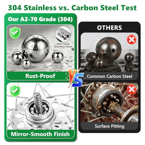 640 Pcs 304 Stainless Steel Bearing Balls Kit, 1mm-8mm Sizes - size: 640Pcs