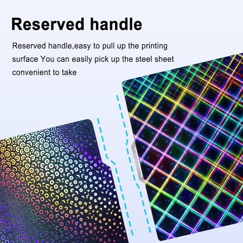 New Upgraded 257x257mm H1H Holographic Build Plate for Bambu Lab X2D/P2S/A1/X1C/X1/X1E/P1P/P1S, Smooth Kaleidoscope + Smooth Skynet Spring Steel Plate Flexible Plate for Bambu Labs 3D Printer - color: H1H( Kaleidoscope+Skynet)
