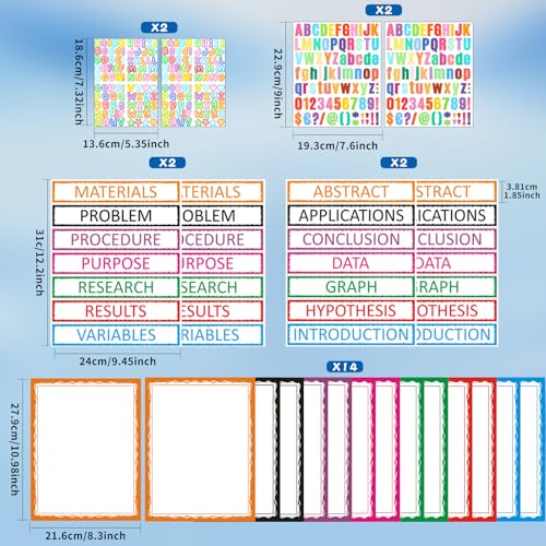 VinTS 22 Sheets Colorful Self Adhesive Science Fair Display Boards Supplies