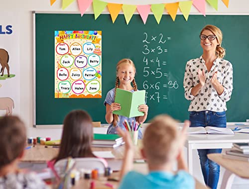 FaCraft Birthday Chart for Classroom - Happy Birthday Poster Reusable Birthday Calendar Laminated Classroom Birthday Chart Classroom Bulletin Board Decorations Back to School Supplies - color: Style4