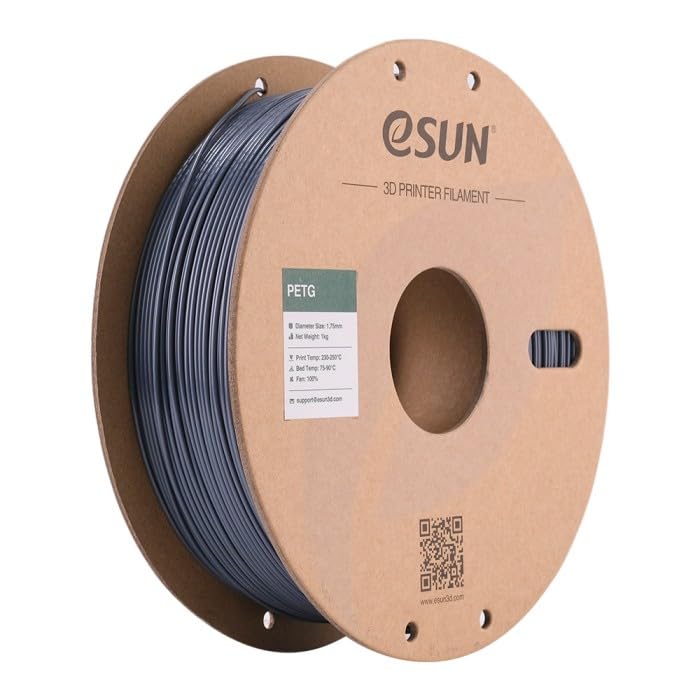 eSUN PETG Filament 1.75mm, 3D Printer Filament PETG, Dimensional Accuracy +/- 0.05mm, 1KG Spool (2.2 LBS) 3D Printing Filament for 3D Printers, Solid Grey - color: C-solid Grey, size: PETG 1.75MM - 1KG
