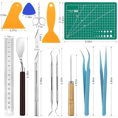 CLOYAN 33pcs Weeding Tools for Vinyl Set, Precision Craft Vinyl Weeding Tools Kit for Scrapbooking, Weeding Vinyl, DIY Art Work Cutting, Lettering, Splicing. - size: A5 Vinyl Weeding Tool Kit