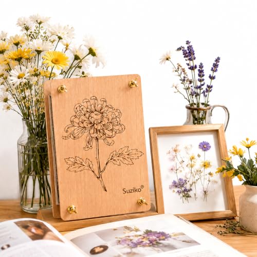 Suziko Large Flower Press Kit 10.8 x 6.9 inch for Adults, Flower and Plant Preservation Kit, Arts and Crafts for Adults Leaf Press, Great Gift for Lovers - size: Chrysanthemum 10.8" x 6.9"