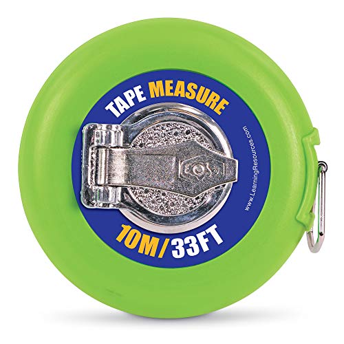 Learning Resources Wind-Up Tape 10 Meters/33 Feet, Early Math Skills, Easy Wind-Up Tape Measure, Construction Play, Ages 5+ (Pack of 2) - size: 10 m (Pack of 2)