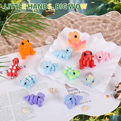 3D Printed Dinosaur Toys 12 Pack Articulated Flexible Desk Decor Set - size: Dinosaurs, style: 12 PCS