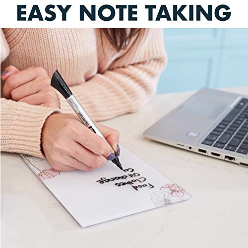 Quartet Glass Desktop Notepad, 9" x 6", Whiteboard, Dry Erase Surface, Floral/White, 2 Pack (GDP96P) - color: Floral, style: Desktop Notepad (2pk)