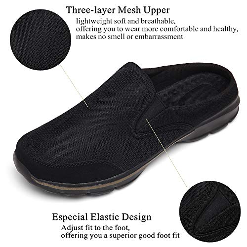 INMINPIN Unisex Slippers Casual Clog House Shoes Comfort Slip-On Walking Mules with Indoor Outdoor Anti-Skid Sole for Men and Women - color: All Black, size: 6 Women/4.5 Men