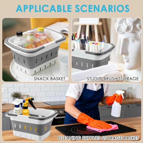 Fammart Plastic Shower Caddy Portable, Bath Basket Cleaning Caddy w/Handle - color: Gray