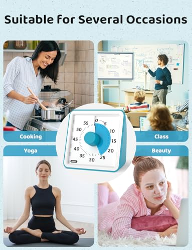 LIORQUE Visual Timer for Kids, 60 Minute Countdown Timer, Dark Blue - color: Dark Blue