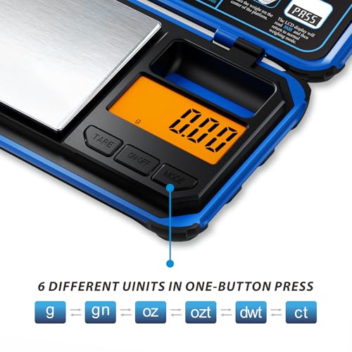 Precision Pocket Scale, 200gx0.01g Jewelry gram Scale - color: Blue