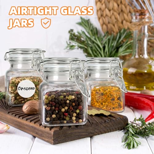 SKOCHE Spice Jars 20 Pack Small 4 oz Glass Jars Spice Jars Herb Jars - size: Small