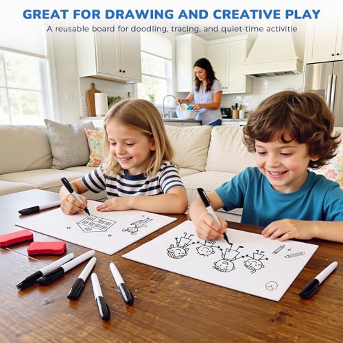 GAMENOTE 24 Pack Magnetic Dry Erase Lap Boards, Lined and Blank, 9 x 12 in