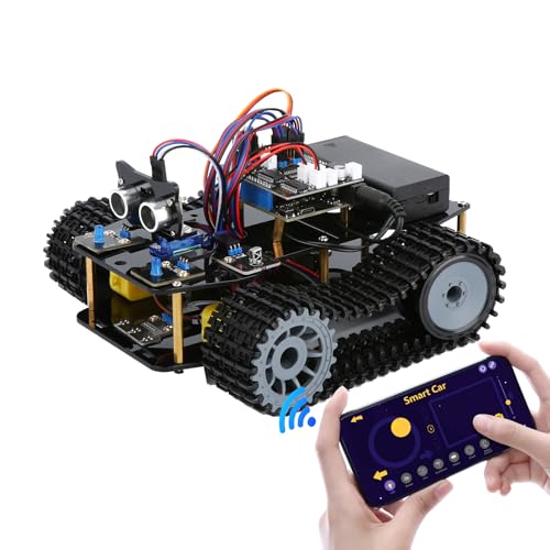 ACEBOTT Smart Car Kit Functions STEM Coding for Ages 13-16,16+ Tank Expansion Pack Track Smart Robot Tank Accessory Without Car
