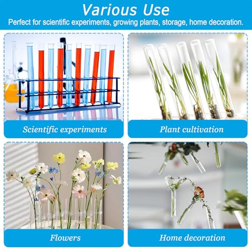 12pcs 35ml Glass Test Tube - 5.9" Tall 0.79" Diameter - size: 20 x 150mm