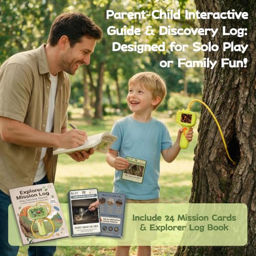 Kids Borescope Camera with Guide & 24 Mission Cards, Age 5-10 STEM Toy Gift
