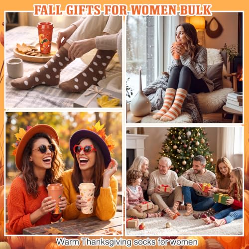 Cutecrop 52 Pcs Fall Thanksgiving Gifts Set with Fall Socks and 16 oz Cups - style: Autumn