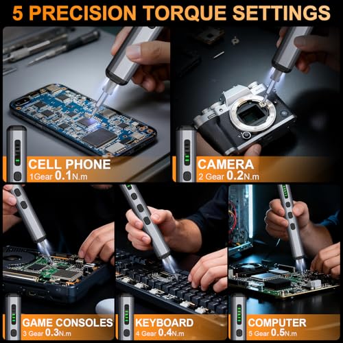 TanSon Mini Electric Screwdriver, 72 In 1 Small Precision Screwdriver Set - color: Gray-72-in-1