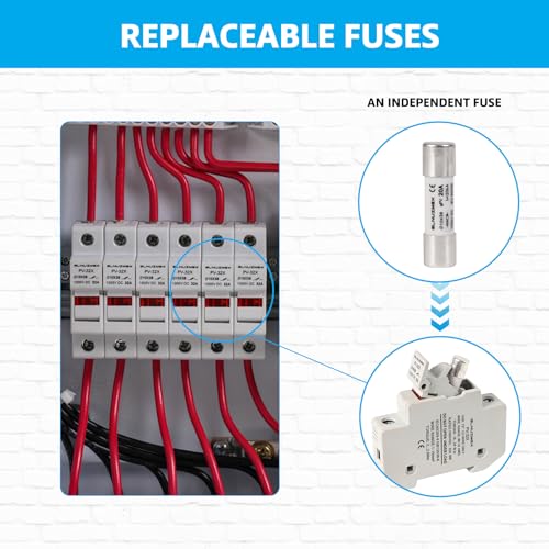 6 String Metal Solar Combiner Box, PV Combiner Box with 20A Rated Current Fuse, Surge Protective Device & 63A Air Circuit Breaker (6 String)