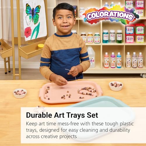 Colorations Boho Brawney Tough Plastic Art Trays- Set of 5