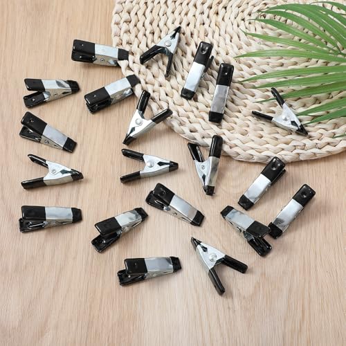 20 Pcs Small Clamps Garden Mini Spring Clamp Heavy Duty for Crafts Backdrop Warm House Metal Clips 3/4 Inch Jaw Opening for Woodworking Photography Home Decoration or Industrial Production, Black