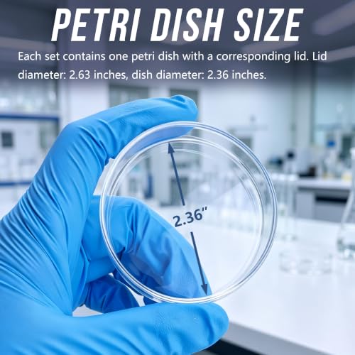 10 Pcs 60mm Glass Petri Dishes with Lids + Droppers