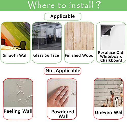 ZHIDIAN Magnetic Whiteboard Sticker for Wall/Door, 4 x 66 ft Large Self Adhesive White Board Wallpaper, Whiteboard Contact Paper, Large Dry Erase Sheet/Film/Roll for Office/Home/School - size: 78"W x 48"H