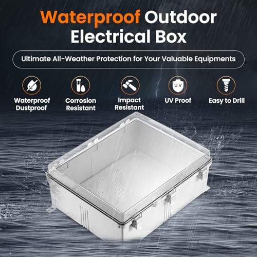QILIPSU Outdoor Electrical Box Waterproof Junction Box 20"x16.1"x7.9" - color: Clear, size: 20"x16.1"x7.9"