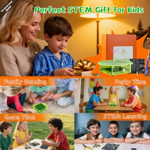 eUda+ STEM Tesla Lightning Kit for Kids&Adults Science Kits for Kids Age 12-14 Electronic Stem Kits for Kids Age 14-16 Toys for Teenage Boys 16-19 Build Your Tesla Coil Kit (Soldering Version, BFG) - size: Fire Wheel-Transparent Grey (FWTG)