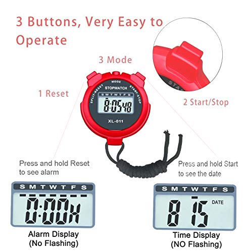 Stopwatches, BESTWYA Stop Watches for Sports (C, Pack of 4) - color: C , Pack of 4