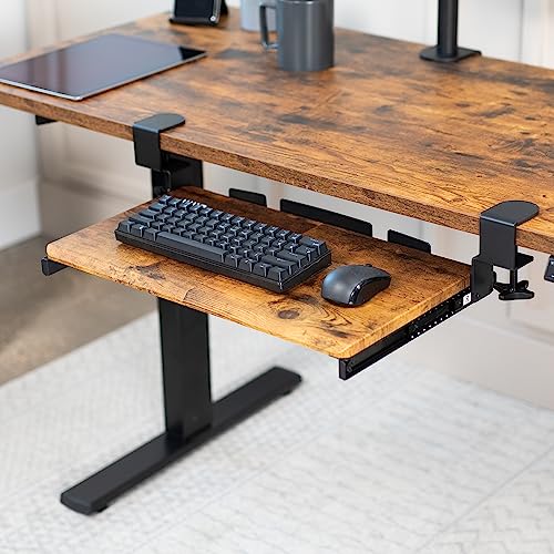 VIVO Vintage Brown Clamp-on 20 x 11 in Keyboard Tray, MOUNT-KB05ES-N - color: Vintage Brown, size: 20 inch