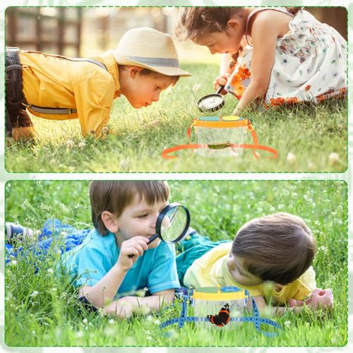 Halloscume 12 Pcs Bug Catcher for Kids, Bug Habitat with Magnified Viewer