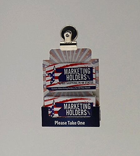 Marketing Holders 10 Pack Business Card Holder for Bulletin Board Display with American Flag Print for 3.5" x 2" Contact Cards at Conventions Expos Job Fairs and Events Durable Card Stock